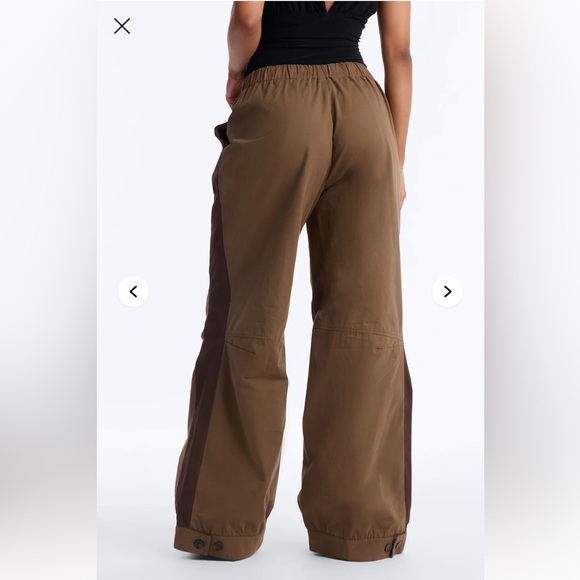 Zuri Mid Rise Colorblock Wide Leg Pant 32″ - Olive/combo size 3X - Picture 2 of 5